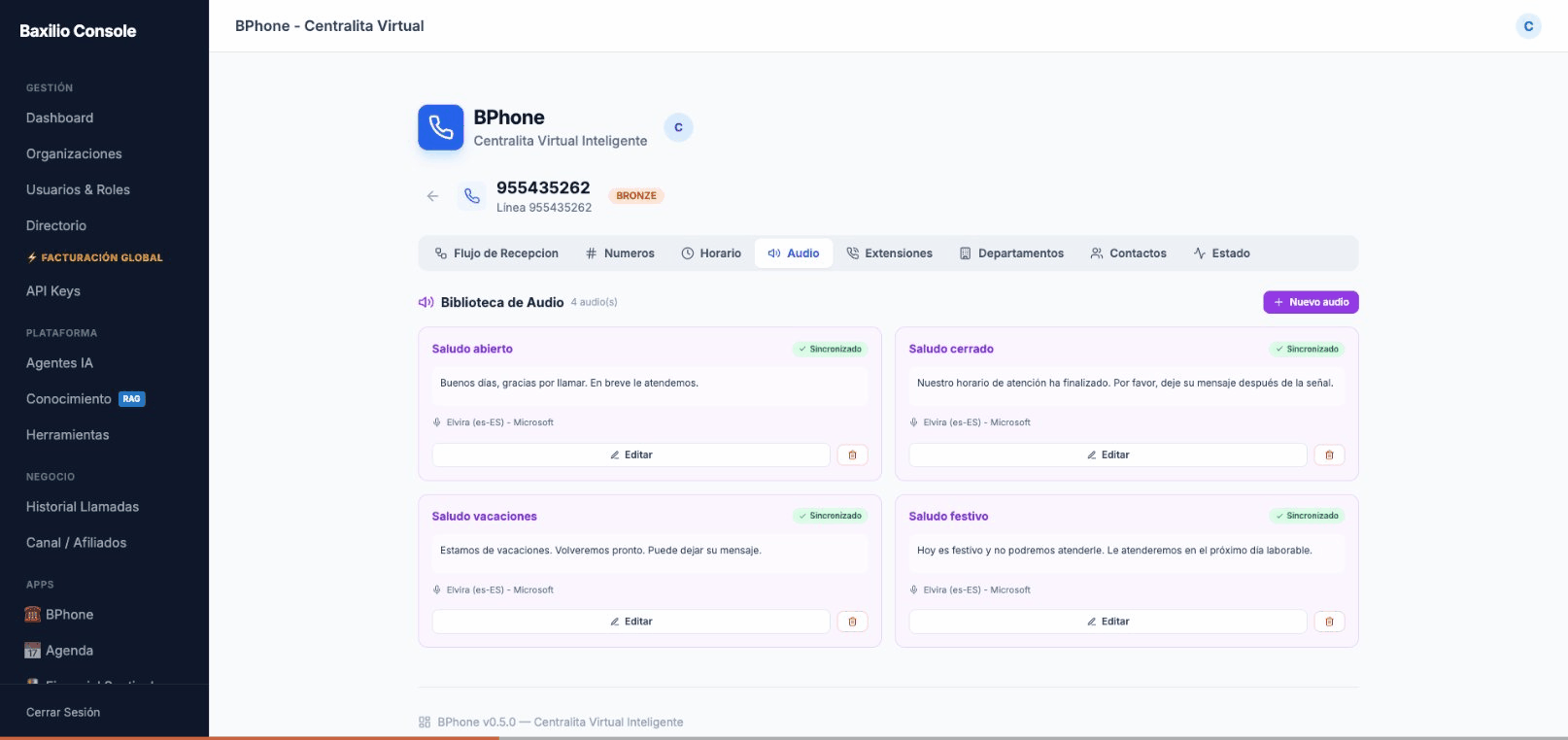 Biblioteca de audio TTS